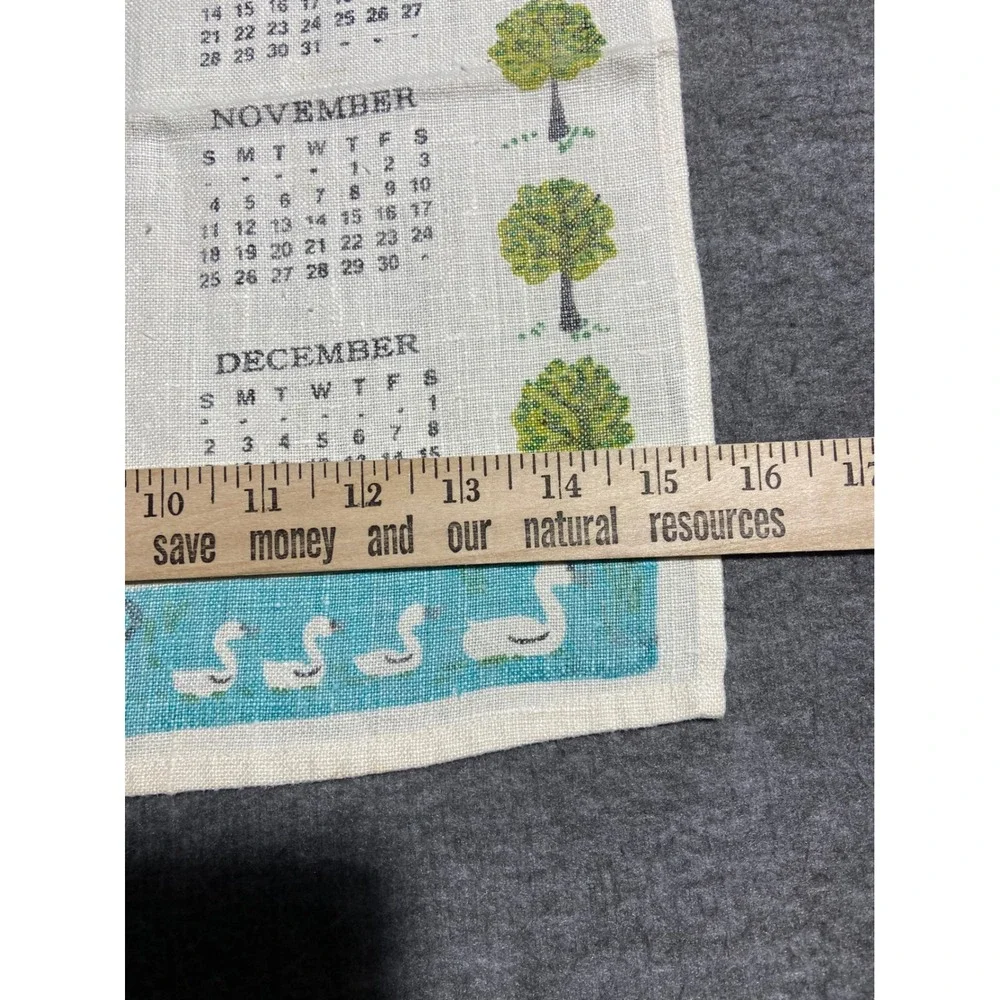 Vintage Calendar Tea Towels Lot 3 Multicolor 1967 1972 1973 Linen Farmhouse